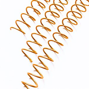 KIT C/3 - Espiral de Aço para Encadernação Revestido em Nylon 1/2'' (100 folhas) Passo 3x1 - DOURADO