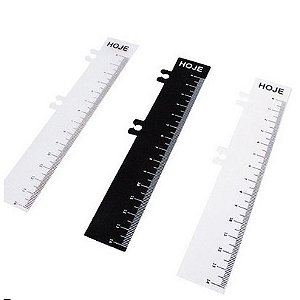 Régua Marca Página 14 cm para Wire-o /PRETO - 5 UNIDADES