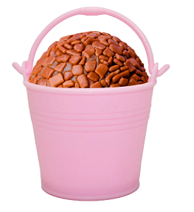 Mini Balde Plástico para Chá De Bebê Lembrancinhas Rosa- 12 unidades