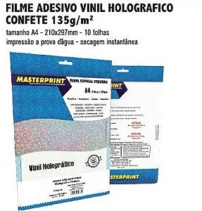 MP-FILME ADESIVO HOLOGRAFICO CONFETE 135G/M² A4 10FOLHAS