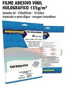 MP-FILME ADESIVO VINIL HOLOGRAFICO 135G/M² A4 - 10FOLHAS
