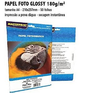 MP-PAPEL FOTO GLOSSY 180G/M² A4 - 50FOLHAS