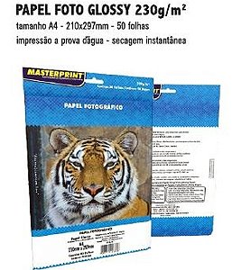 MP-PAPEL FOTO GLOSSY 230G/M² A4 - 50FOLHAS