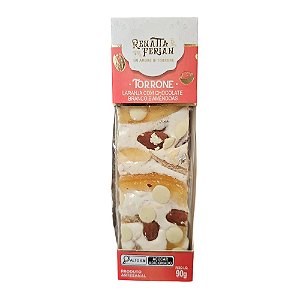Torrone Premium de Laranja com Chocolate Branco e Amêndoas 90g - Renatta Ferian