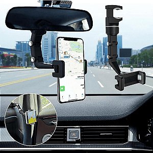 Suporte Telefone Espelho Retrovisor Carro Universal 360 Veicular (STO2166)