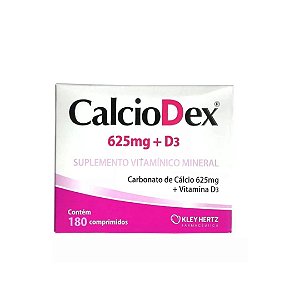 CalcioDex 625mg + D3 Com 180 Comprimidos - Kley Hertz