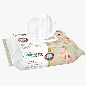 Toalhas Umedecidas Quick Baby Premium Care 100un - Hygieline