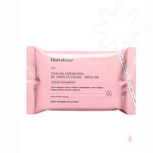 Toalha Umedecida Micelar Limpeza Facial Com 25 un - Hidrabene