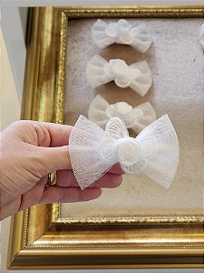 Laço Tule Francês Branco