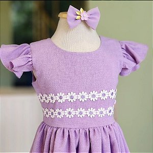 Vestido Roxo Camponesa