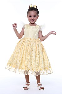 Vestido Amarelo com laço nas costas removível
