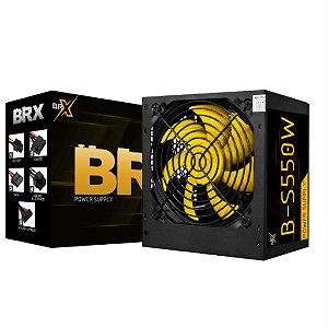 Fonte Real Atx 750w Automática Brx Cooler Amarelo