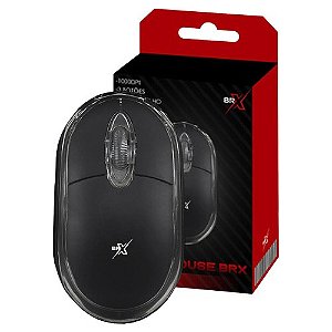 Mouse BRX 1000dpi Usb 3 Botões Preto