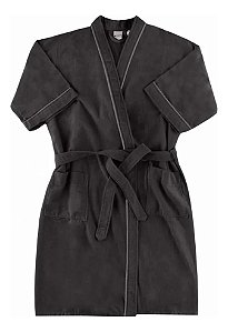 Roupão Adulto Teka Venus Aveludado Preto G