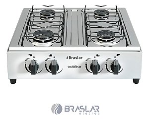 Fogão à Gás Braslar Asiatico Branco 4 bocas - Bivolt