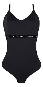 Body Colcci Fio Dental Duplo Em Microfibra Elástico Preto