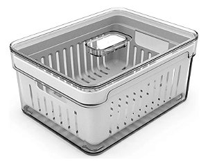 Organizador Ou Of450nt Clear Fresh Com Cesto 2,2l Natural