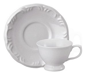 Xícara de Café Com pé e Pires Pomerode Branco 70 ml Schmidt