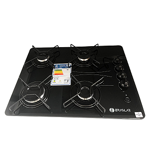 Cooktop Braslar Pop Gás 4 Bocas Mesa Vidro Bivolt Preta