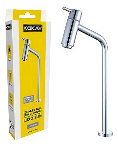 Torneira De Bancada Para Cuba Lavatório Luxo Slim Cromado Kokay