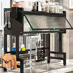 Escorredor De Louças Organizador Pia Suspenso Armário Preto