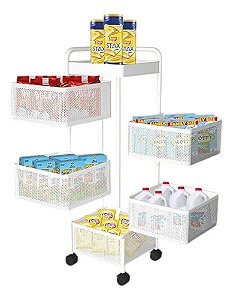 Fruteira De Chão Quadrada 05 Divisorias Cozinha Branca