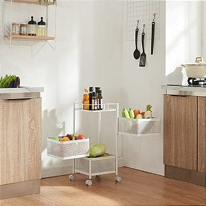 Fruteira De Chão Quadrada 03 Divisorias Cozinha Branco