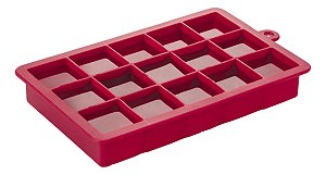 Forma Para Gelo De Silicone Euro Home Silicone Vermelha