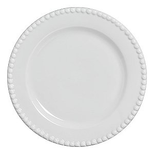 Jogo De 6 Pratos Rasos Scalla Pérola 26cm Cerâmica Branco