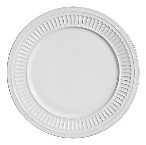 Jogo 6 Pratos Raso Poppy Branco Scalla Cerâmica