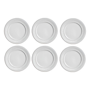 Jogo De Pratos Sobremesa Poppy Branco 6 Peças Scalla