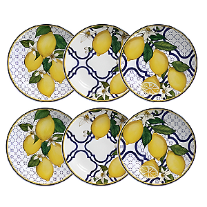 Jogo Prato Sobremesa Sicilia Scalla 1° Linha 6 Unidades