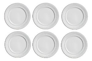 Jogo De Pratos Sobremesa Poppy Branco 12 Peças Scalla