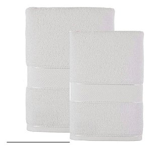 Jogo Toalha 2 Peças 100% Algodão Duomo Teka Branco