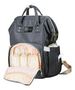Mochila Maternidade Bolsa Mamãe Bebê Lovely Baby Cinza