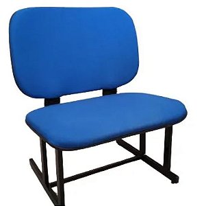 Cadeira Obeso Sem Braço Tecido Azul/preto