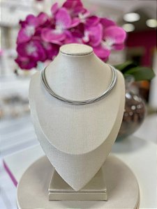 Colar Estilo Cordas Violão Bijuteria Prata e Dourado