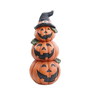 Trio de Abóboras Fantasma para Decoração de Halloween - 1 Un