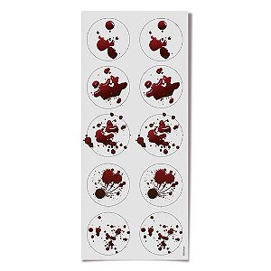 Adesivo Redondo Sangue Vermelho Cromus - 30 Un