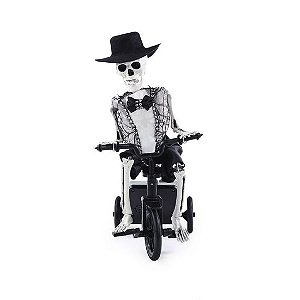 Caveira com Triciclo Com Som e Movimento 34,5cm - 1 Un