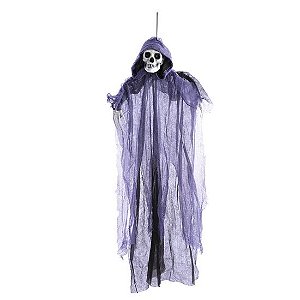 Caveira com Capa Erasmo Giacomeo Para Pendurar 95cm - 1 Un