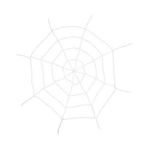 Teia de Aranha Decorativa Branca Halloween 1,55 Metros - 1 Un