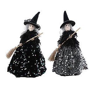Bruxas Salomé e Sibina Halloween 29cm - Kit com 2 Un