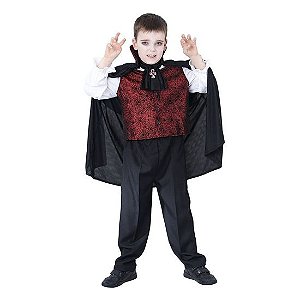 Fantasia Halloween Infantil - Vampiro Duque G 10 a 12 anos - 1 Un