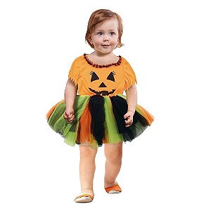 Fantasia Halloween Infantil - Abóbora 6 Meses a 2 Anos - 1 Un