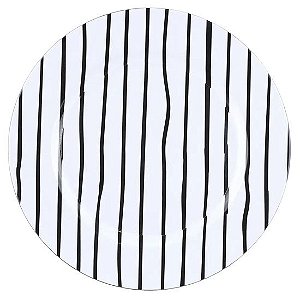 Sousplat Listras Preto e Branco 33cm - 1 Un