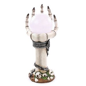 Enfeite de Led Mão Assombrada com Bola de Cristal 30cm - 1 Un