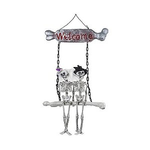 Noivos Esqueletos para Pendurar Halloween 65cm - 1 Un