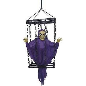 Múmia Fantasma Com Som, Luz e Movimento Halloween 32cm - 1 Un