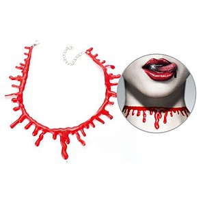 Colar Gotas de Sangue Halloween - 1 Un